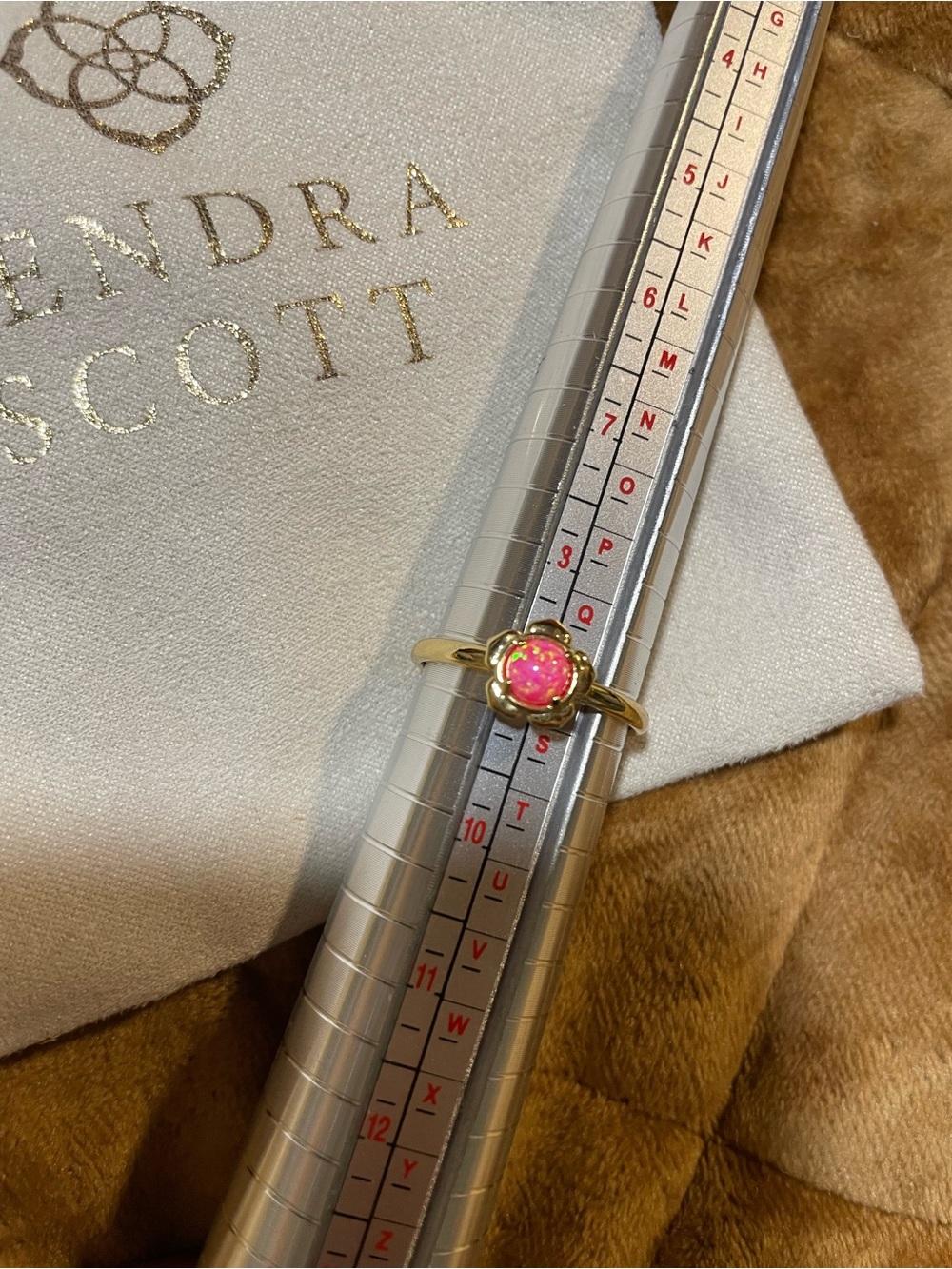 Kendra Scott Susie Gold Ring with Hot Pink Kyocera Stone